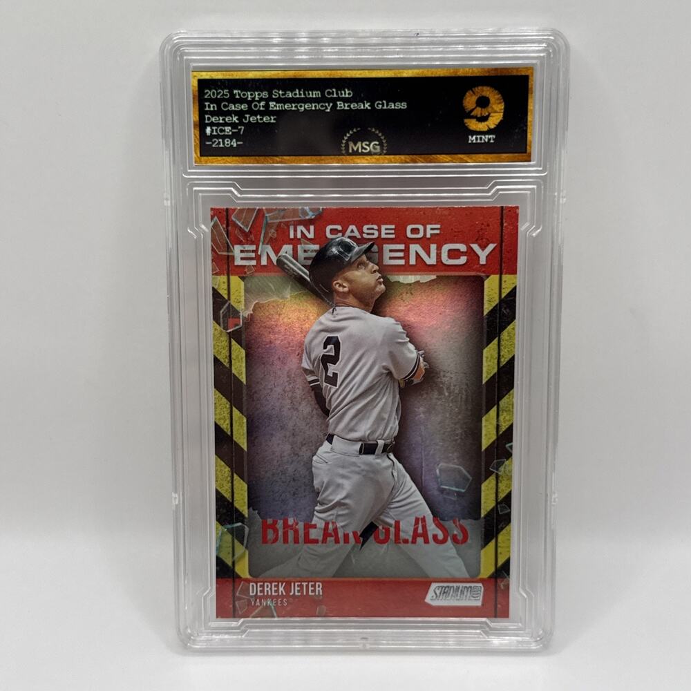 Derek Jeter 2025 Stadium Club In Case of Emergency New York Yankees Graded 9